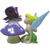 Tinkerbell Kissing Butterfly on Mushroom Salt and Pepper Shakers