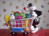 Sylvester and Tweety in Shopping Cart Cookie Jar
